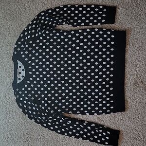 41 hawthorn black and white polka dot sweater XL
